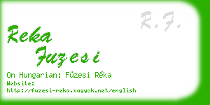 reka fuzesi business card