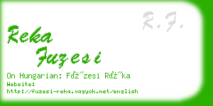 reka fuzesi business card